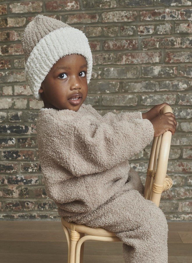 7 A.M. 7AM 2-Tone Ribbed Beanie Fuzzy (US, Alpha, Medium, Taupe, Ecru) - Image 3