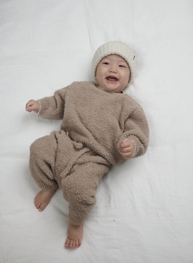 7 A.M. 7AM 2-Tone Ribbed Beanie Fuzzy (US, Alpha, Medium, Taupe, Ecru) - Image 5