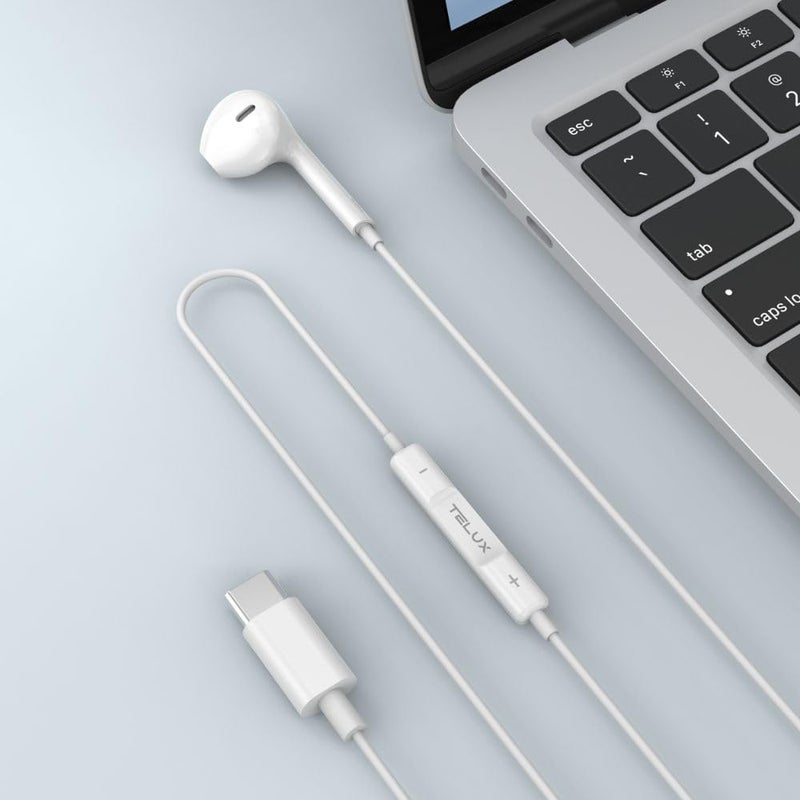 TELUX Soundlink Wired Mono Earphone Type-C White - Image 1