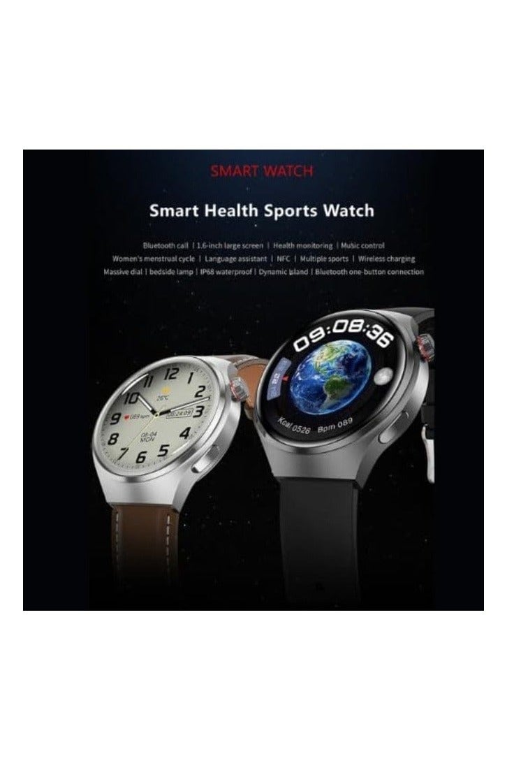 هومنتل ساعة ذكية عالية الجودة Watch 4 Pro بشاشة AMOLED IPS مقاس 1.62 بوصة بدقة 480*480، وبلوتوث 5.2 وبطارية بسعة 480 مللي أمبير مع 3 أحزمة - Image 4