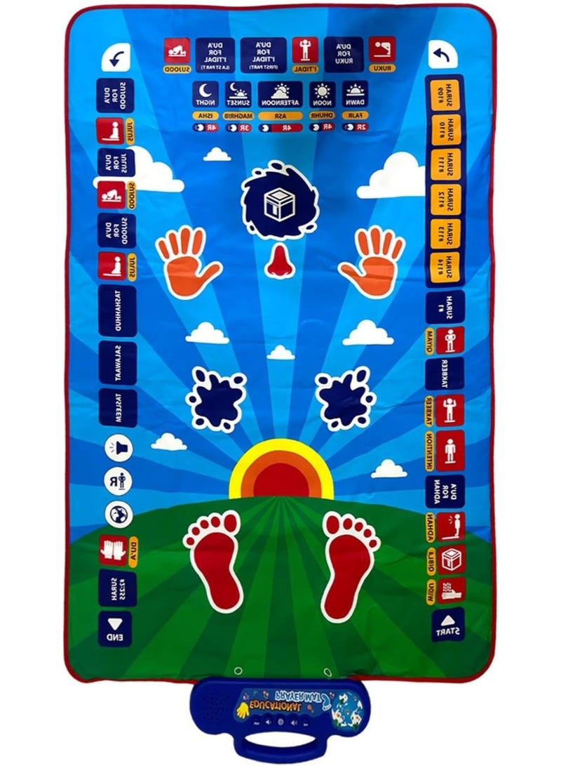Kids Electronic Muslim Prayer Mat – Islamic Educational Rug with Quran Surahs, Adhan, Dua & Prayer Guidance - Image 4