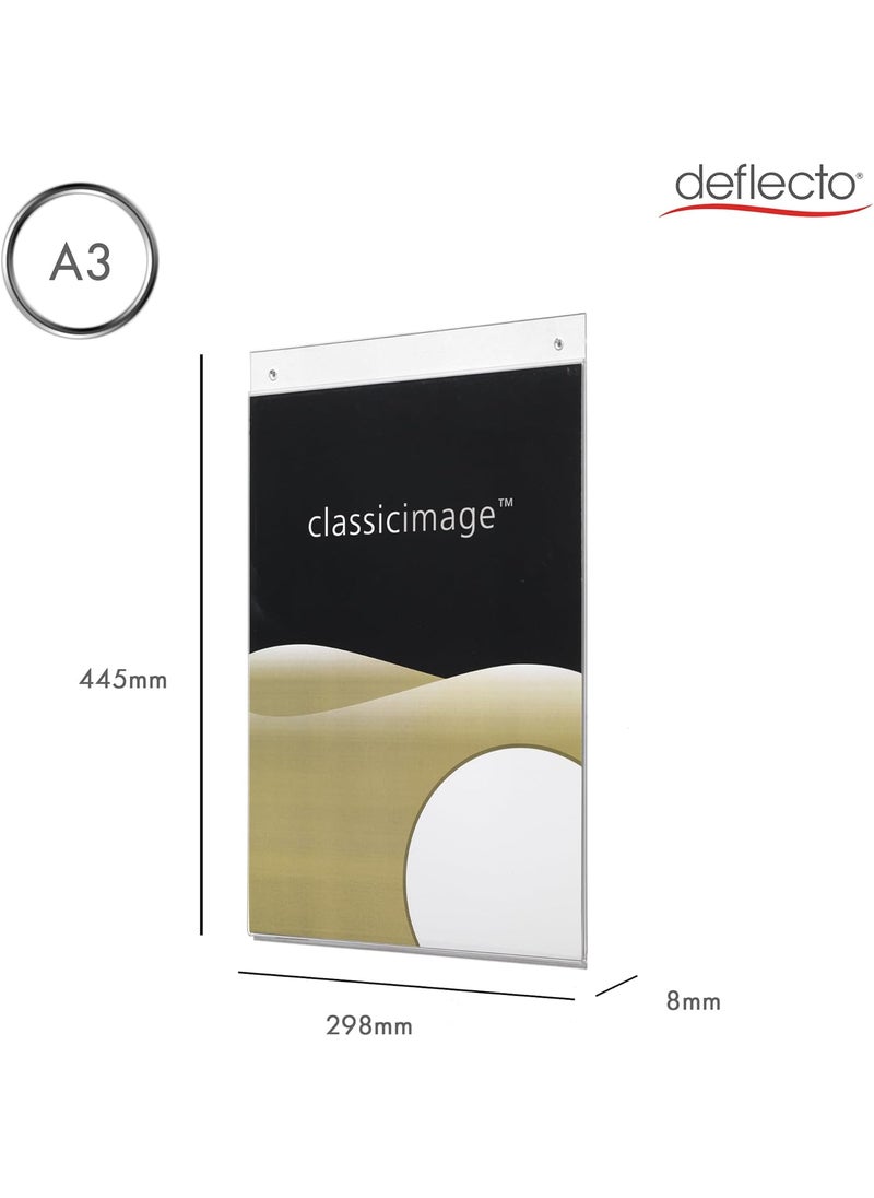 Deflecto Deflecto A4 Portrait Wall Sign Holder  A4 Sign Holder  A4 Wall Mounted Document Holder  Poster Holder  Advertising Board Wall Display  Wall Mounted Letter Board Sign  Wall Message Board  - Image 2