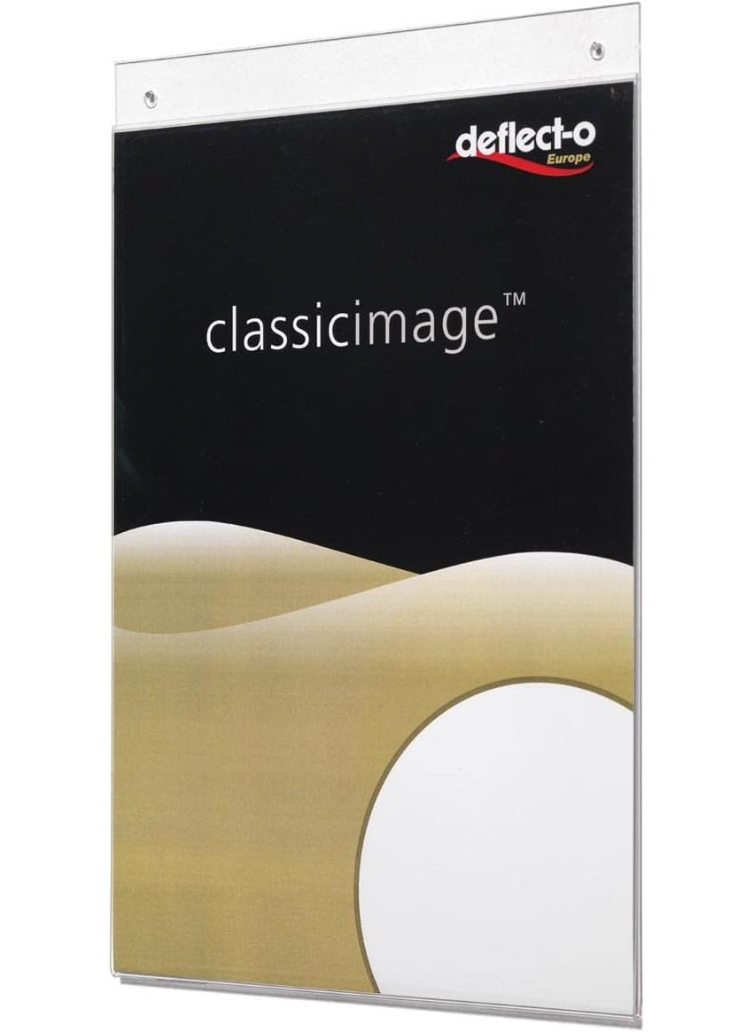 Deflecto Deflecto A4 Portrait Wall Sign Holder  A4 Sign Holder  A4 Wall Mounted Document Holder  Poster Holder  Advertising Board Wall Display  Wall Mounted Letter Board Sign  Wall Message Board  - Image 1
