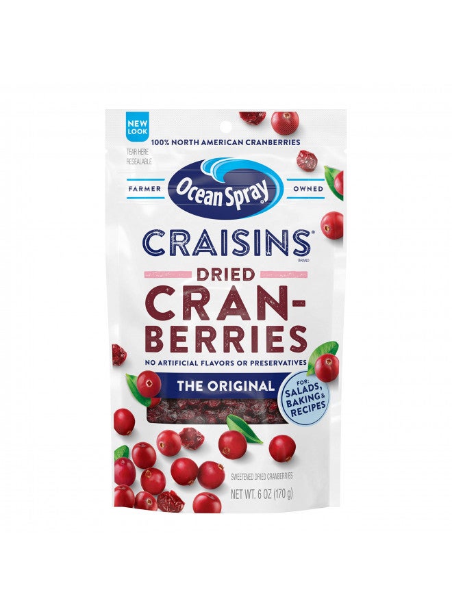 Ocean Spray Ocean Spray Craisins Dried Cranberries, Original, 6 Ounce (Pack of 12) - Image 1