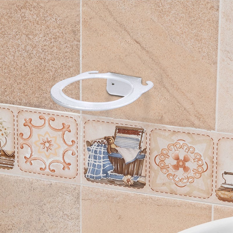 🏠 رف مجفف شعر بدون تثقيب للحمام أبيض - Image 3