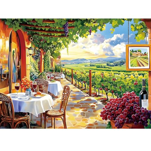 DAGIRT Jigsaw Puzzles 500 Pieces for Adults Natural Wine Estate 500 Piece Vineyard 500 Piece Puzzles for Adults Activity Game Puzzle Great Gift for Friends 205 15 Inch - Image 1