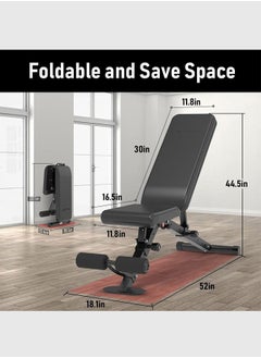 WEMART Adjustable Weight Bench, Utility Weight Benches for Full Body Workout, Foldable Incline Extension/Decline Bench Press for Home Gym  - Image 2