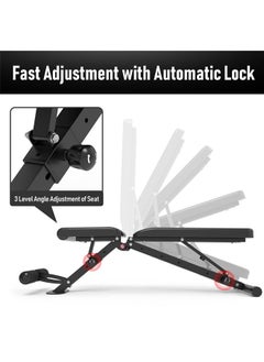 WEMART Adjustable Weight Bench, Utility Weight Benches for Full Body Workout, Foldable Incline Extension/Decline Bench Press for Home Gym  - Image 4
