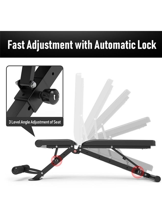 WEMART Adjustable Weight Bench, Utility Weight Benches for Full Body Workout, Foldable Incline Extension/Decline Bench Press for Home Gym  - Image 4