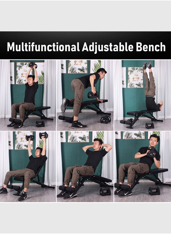 WEMART Adjustable Weight Bench, Utility Weight Benches for Full Body Workout, Foldable Incline Extension/Decline Bench Press for Home Gym  - Image 5