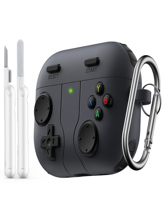 MoKo حافظة موكو لأيربودز برو 3 2025 مع مجموعة تنظيف، سلسلة مفاتيح محمولة، متوافقة مع حافظة أبل أيربودز برو الجيل الثالث، غطاء سيليكون رائع لأيربود برو3، مضاد للصدمات، أسود - Image 1