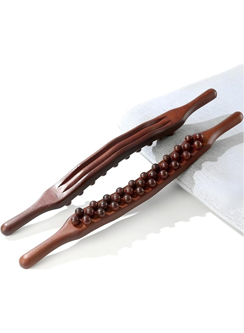 59 Triple Row Gua Sha Massage Wand - Plastic Scraping Massage Tool for Lymphatic Drainage and Body Sculpting - Gua Sha Roller for Back, Neck and Legs to Relax Muscles and Stimulate Blood Circulation - Image 2