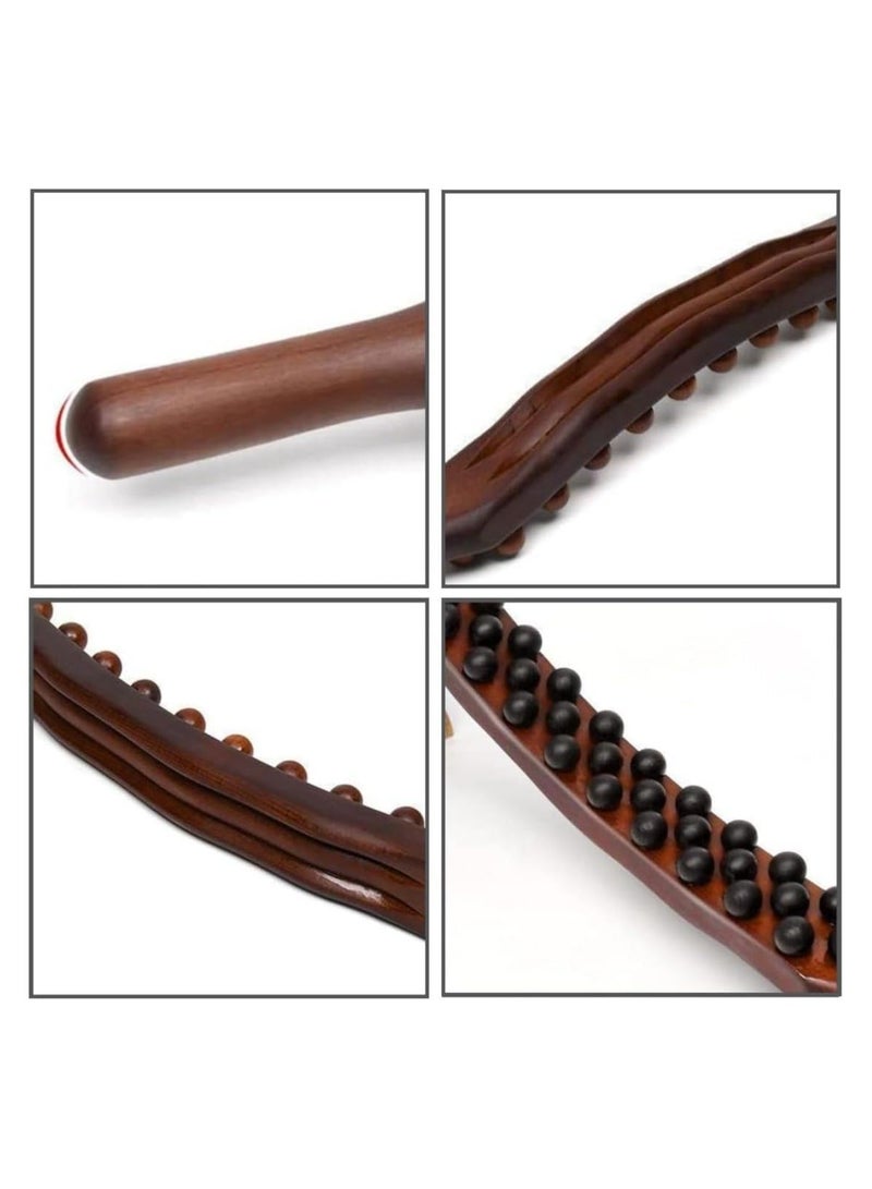 59 Triple Row Gua Sha Massage Wand - Plastic Scraping Massage Tool for Lymphatic Drainage and Body Sculpting - Gua Sha Roller for Back, Neck and Legs to Relax Muscles and Stimulate Blood Circulation - Image 3