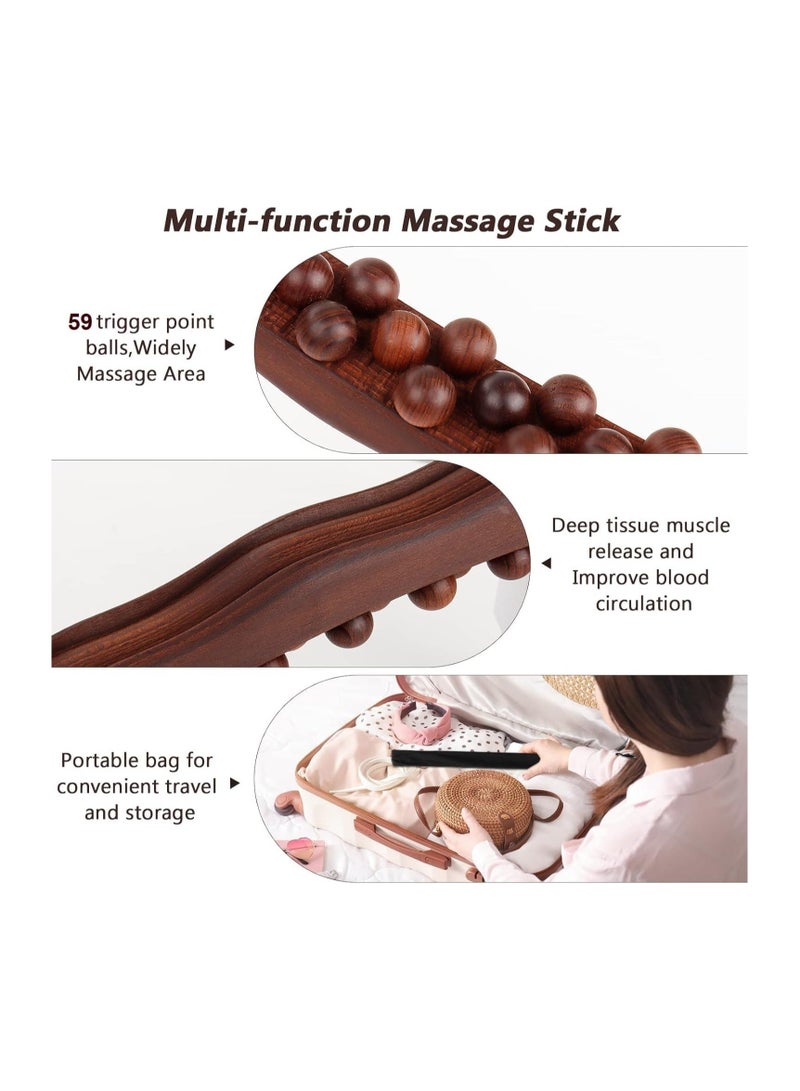 59 Triple Row Gua Sha Massage Wand - Plastic Scraping Massage Tool for Lymphatic Drainage and Body Sculpting - Gua Sha Roller for Back, Neck and Legs to Relax Muscles and Stimulate Blood Circulation - Image 4