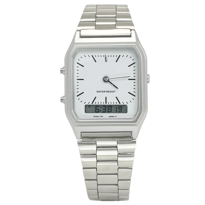 Classic Retro Gold-Tone Watch AQ230WWhite chromium (white flour) White chromium (white flour) 