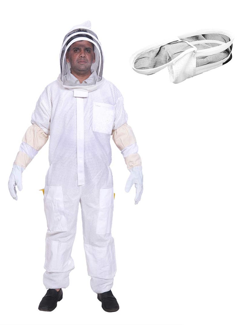 BEEATTIRE Bbeaatire Ventilated Beekeeper Suit 3 Layer Mesh Bee Suit Sting Proof Beekeeping Suit WITH VEIL S - Image 1