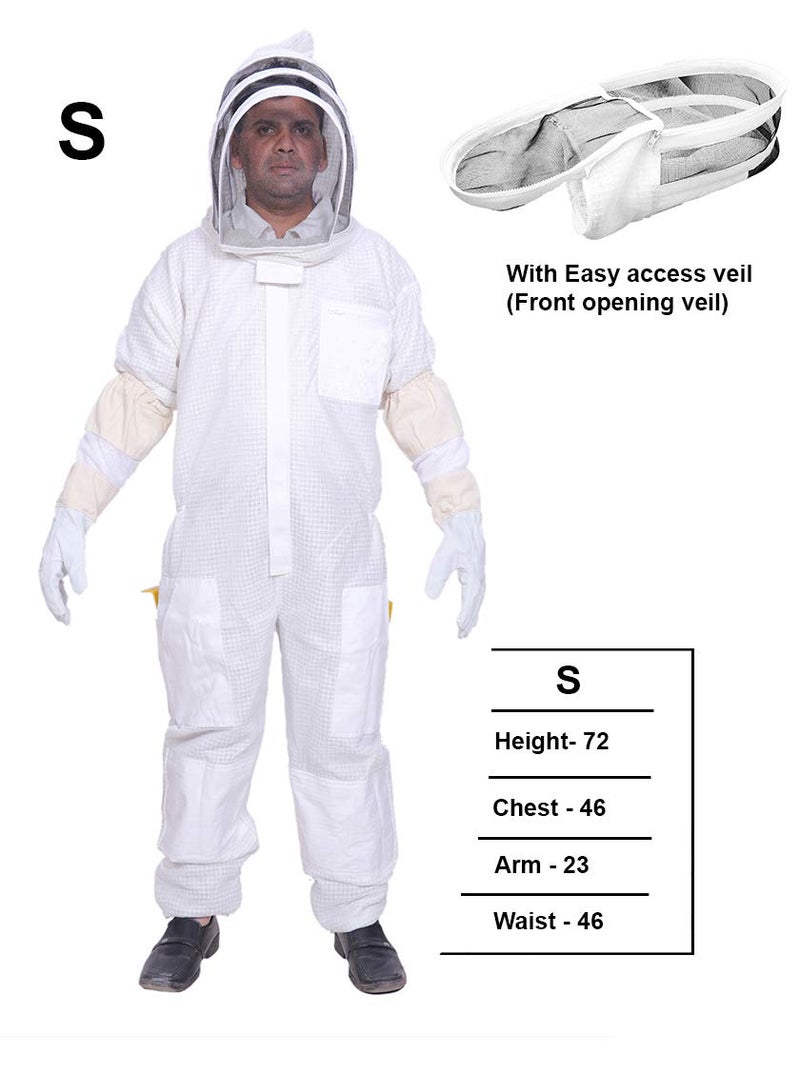 BEEATTIRE Bbeaatire Ventilated Beekeeper Suit 3 Layer Mesh Bee Suit Sting Proof Beekeeping Suit WITH VEIL S - Image 3