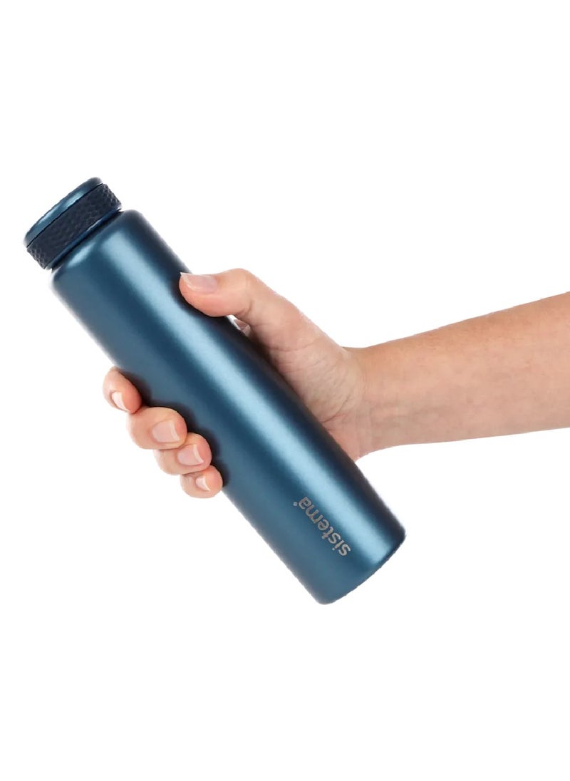 sistema - 280ml Chic Stainless-Steel Bottle, Designed With Double Walled Insulation And 100% Leak Proof To Keep Drinks Hot & Cool, Bpa Free Blue - Image 1