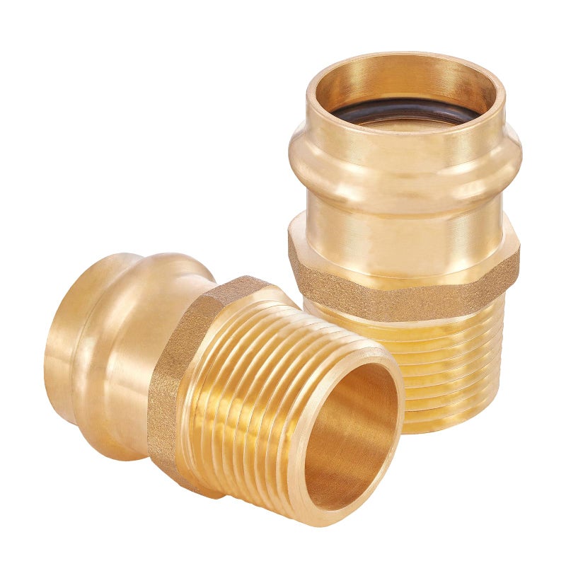 HeSun 2Pack HeSun Copper Press Fitting Adapter1 Press X 1 Male NPT Adapter LF BrassPEX1807351 - Image 2