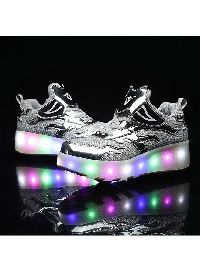 LED Flash Light Fashion Shiny Sneaker Skate Shoes With Wheels And Lightning Sole - Image 4