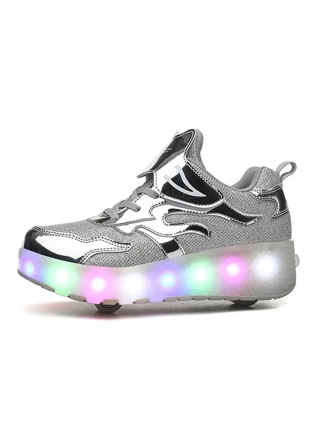 LED Flash Light Fashion Shiny Sneaker Skate Shoes With Wheels And Lightning Sole - Image 3