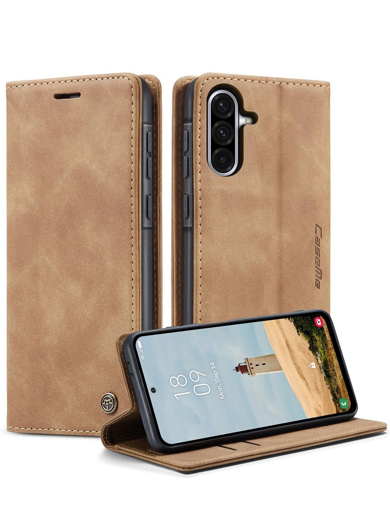 CaseMe For Samsung Galaxy A56 Cover, Soft PU Leather Shockproof Mobile Phone Wallet Case, Full Body Protective Flip Cover Magnetic Adsorption Back Cover - Image 1