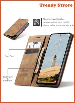 CaseMe For Samsung Galaxy A56 Cover, Soft PU Leather Shockproof Mobile Phone Wallet Case, Full Body Protective Flip Cover Magnetic Adsorption Back Cover  - Image 2