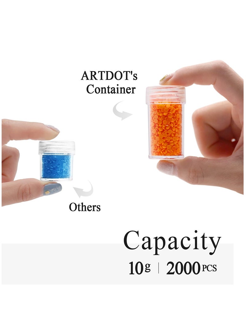 عربست علبة تخزين مطلية بالألماس، إكسسوارات مطلية بالألماس، 60 فتحة، زجاجة مقاومة للصدمات، لخرز المجوهرات والخواتم والسحر وأحجار الراين اللامعة - Image 3