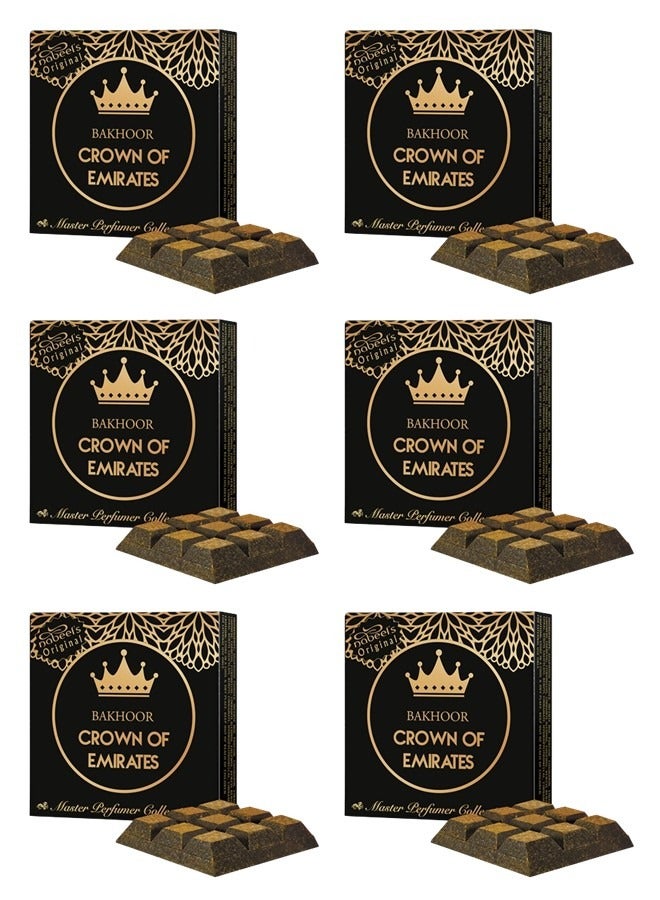 Nabeel 6Pcs Bakhoor Crown of Emirates Incense 40GMS - Image 1