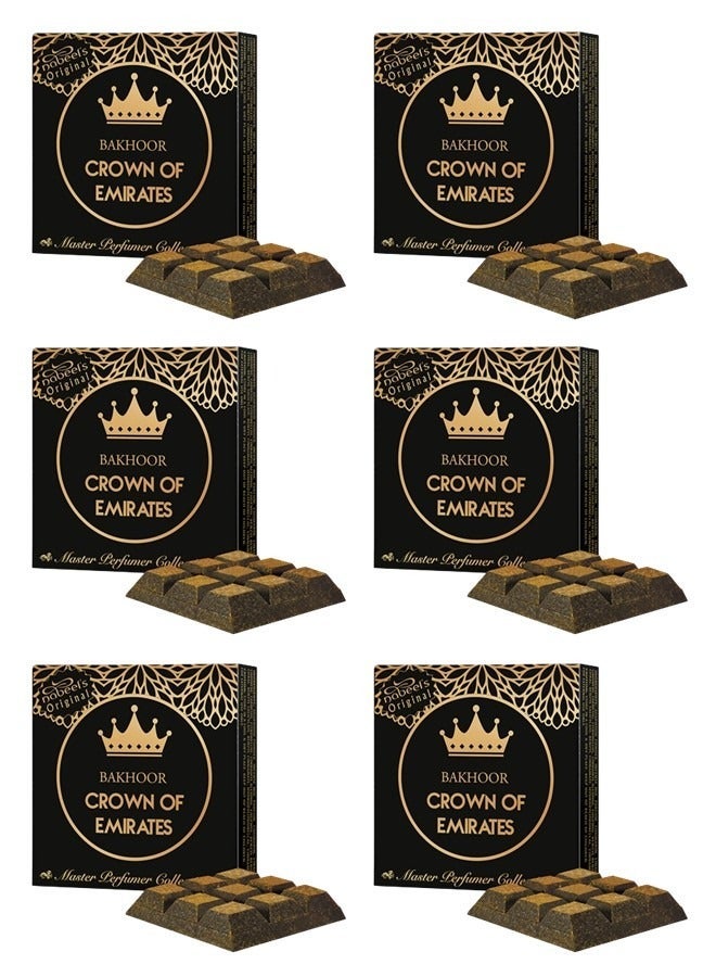 Nabeel 6Pcs Bakhoor Crown of Emirates Incense 40GM - Image 1