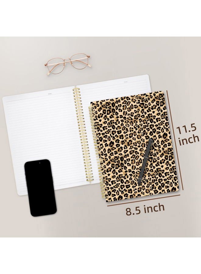 Stanoha Cute Spiral Notebook journal A4 Aesthetic Pretty Design for Women Girls Kawaii with Pocket, 11.5 x 8.5 inch, Lined, Leopard - Image 2