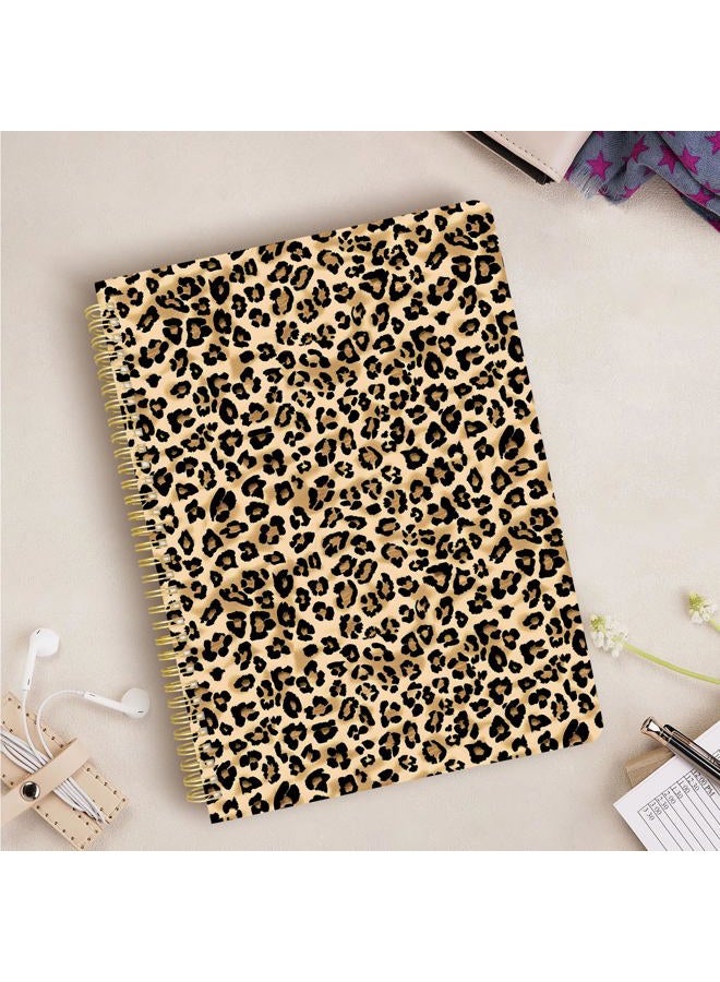 Stanoha Cute Spiral Notebook journal A4 Aesthetic Pretty Design for Women Girls Kawaii with Pocket, 11.5 x 8.5 inch, Lined, Leopard - Image 5