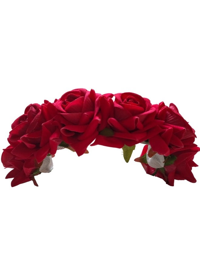 LYF5STAR - Artificial Bridal Dark Pink Rose Flower Veni Gajra Hair Juda For Women Floral Hair Bun Accessories Suitable For Traditional Indian Wedding/Marriage/Engagement - Image 1