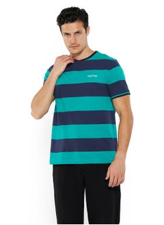 NAUTICA Contrast Striped Regular Fit Premium Cotton Crew Neck T-shirt  - Image 1