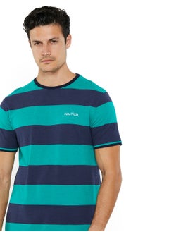 NAUTICA Contrast Striped Regular Fit Premium Cotton Crew Neck T-shirt  - Image 5