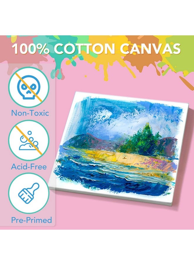 ESRICH Mini Canvases for Painting 4x4 Canvas Value Pack for 48PCS, 2/5In Thickness Small Canvas, Blank Canvas Bulk are Great for School Projects,Kids Birthday Party and Wall Decoration., white - Image 3