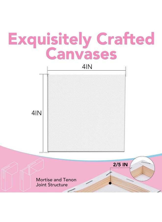 ESRICH Mini Canvases for Painting 4x4 Canvas Value Pack for 48PCS, 2/5In Thickness Small Canvas, Blank Canvas Bulk are Great for School Projects,Kids Birthday Party and Wall Decoration., white - Image 2