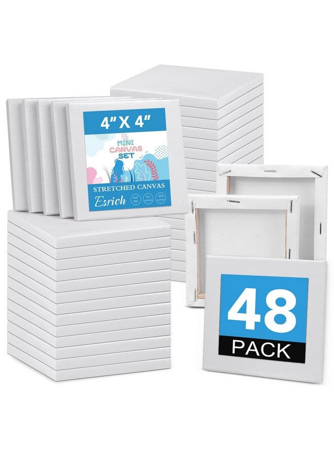 ESRICH Mini Canvases for Painting 4x4 Canvas Value Pack for 48PCS, 2/5In Thickness Small Canvas, Blank Canvas Bulk are Great for School Projects,Kids Birthday Party and Wall Decoration., white - Image 1