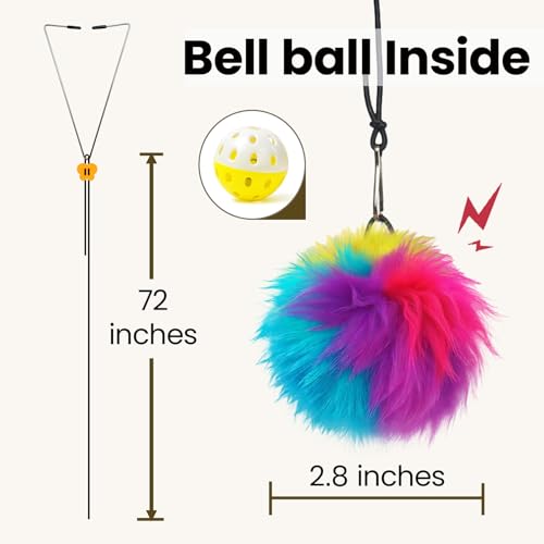 Fokauiwo Interactive Cat Toys for Indoor Cats SelfPlay Hanging Door Toy for Kitten Adjustable Height Exercise Bell Ball to Keep Kittens Active - Image 3