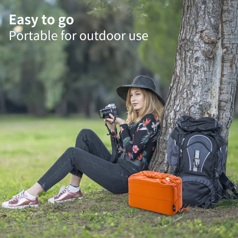 Koolertron حقيبة كاميرا مقاومة للصدمات من كولترون لكاميرات SLR و TLR مع قسم داخلي مبطن، يمكن وضعها مباشرة في حقيبة الكاميرا SLR مع قسم قابل للتعديل بحرية - Image 2