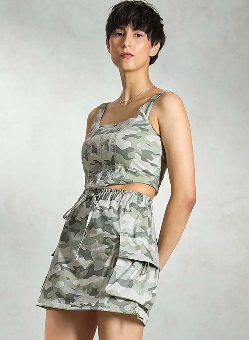 Virgio VIRGIO 100% Cotton Corset In Camo  - Image 2