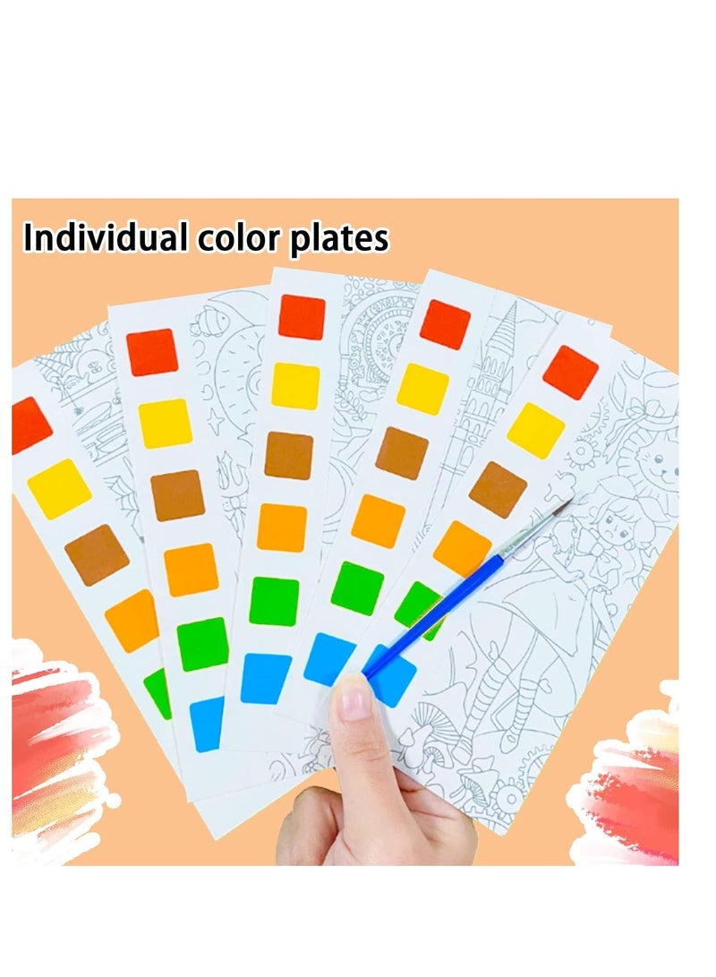 XiuWoo Watercolor Painting Book Set, Vibrant Adventure Set for Kids - 4-Pack Portable Books, Travel Kit, and Journals Inspiring Creative Expression Joyful Artistry - Image 3
