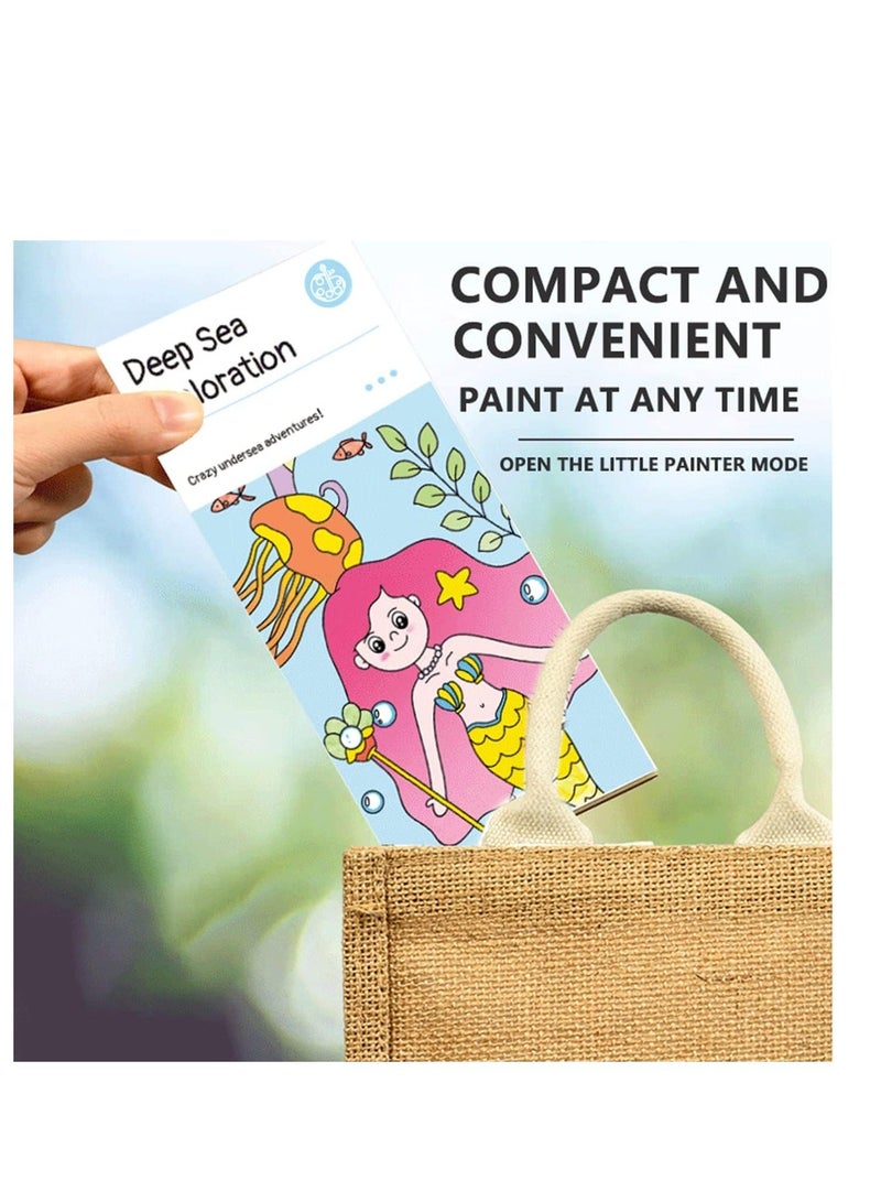 XiuWoo Watercolor Painting Book Set, Vibrant Adventure Set for Kids - 4-Pack Portable Books, Travel Kit, and Journals Inspiring Creative Expression Joyful Artistry - Image 5