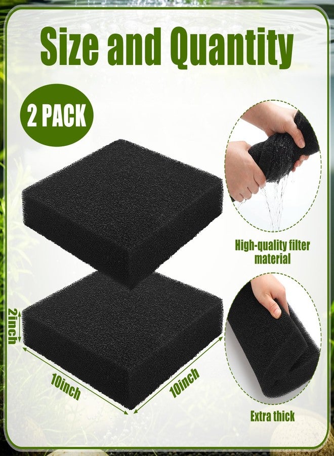 Innconee 2 Pcs 10"x10"x2" Aquarium Bio Sponge Filter Pad Filter Media Foam Sponge Cut-to-Size Foam for Aquarium Fish Tank Pond - Image 2