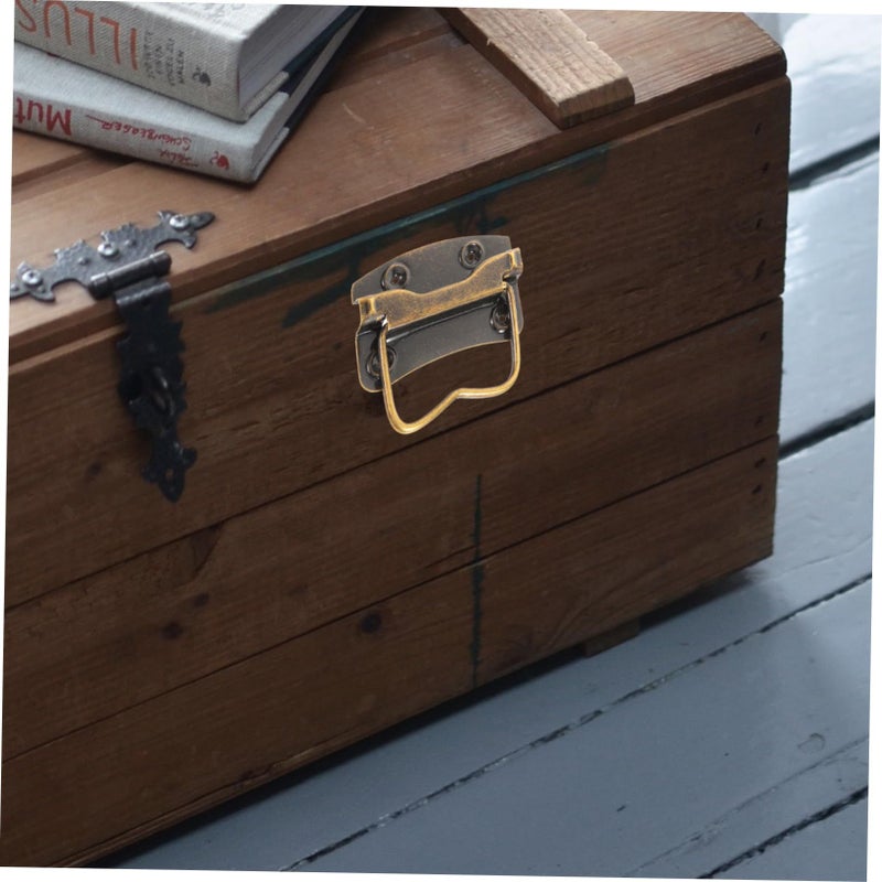 Vintage Wooden Box Handles Antique Rustic Iron Case Pulls 5 Pieces Easy Install - Image 4