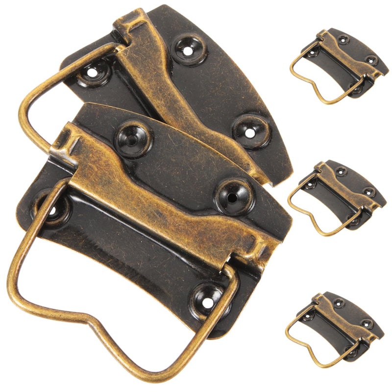 Vintage Wooden Box Handles Antique Rustic Iron Case Pulls 5 Pieces Easy Install - Image 2