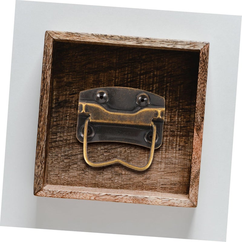 Vintage Wooden Box Handles Antique Rustic Iron Case Pulls 5 Pieces Easy Install - Image 3