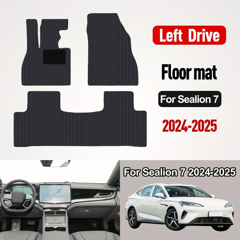 2024-2025 All Weather Car Floor Mats For BYD Sealion 7 Black - Image 3