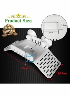 KASTWAVE Turtle Basking Platform, Turtle Bank Floating Island with Green Lifelike Underwater Plastic Plant, Water Dish, Sucker Cap, Turtle Dock Turtle Tank Decorations Reptile Accessories, White  - Image 5
