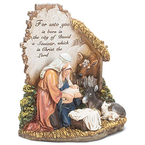 Napco Unto You a Savior is Born 10 inch Resin Nativity Scene Sculpture Figurine - Image 2